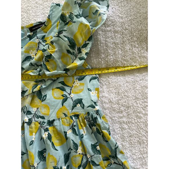 French Connection Girls 12–14 Lemon Print Ruffle Dress Summer Cotton Resort - Picture 5 of 6